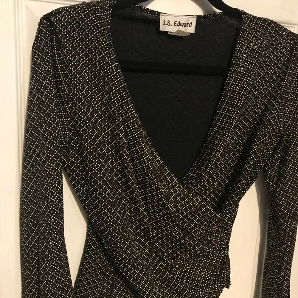 JS EDWARD TOP LONG SLEEVE BLOUSE SIZE MEDIUM